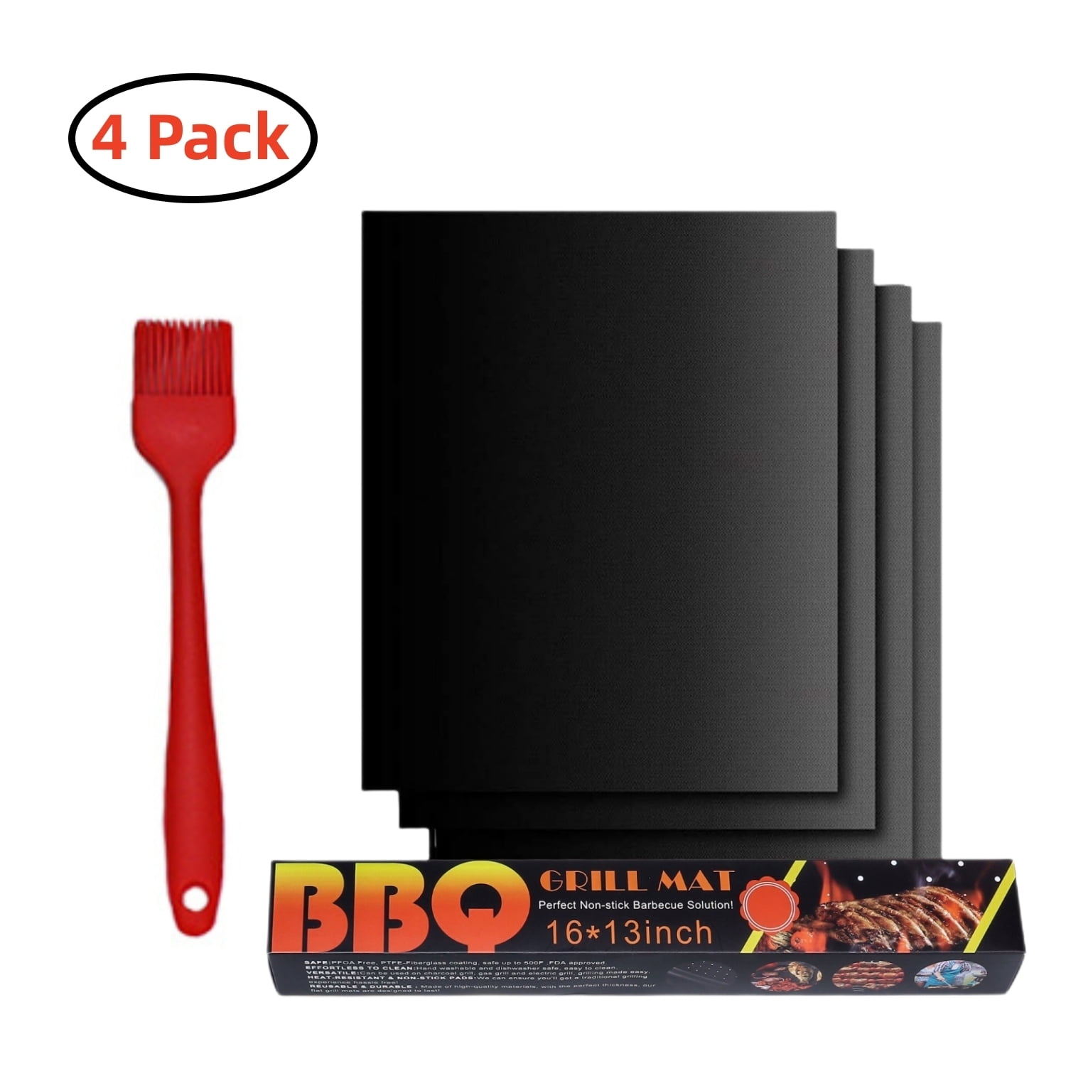 4 PCS of Grill Mats Barbecue Mat , Nonstick Grill Mat, BBQ Mat with