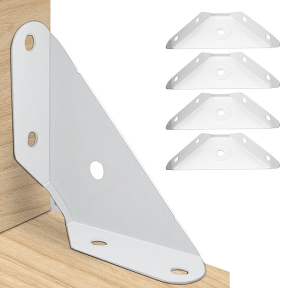 Set of 4 Heavy Duty Iron Corner Brackets for Right Angle Furniture Stand Support and Triangular Reinforcement with Strong Metal Build
