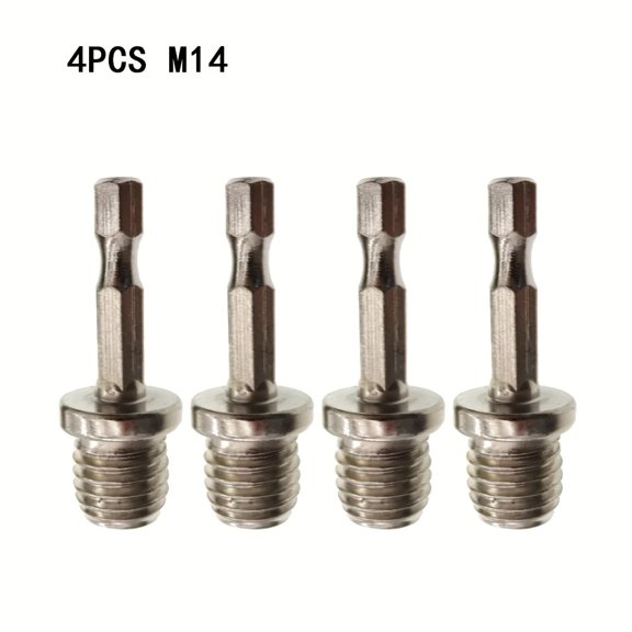Set of 4 Hexagonal Rod Adapters for Electric Drills to Polishing Machine Drill Bits, M10, M14 Connection Rods for Power Tool Parts