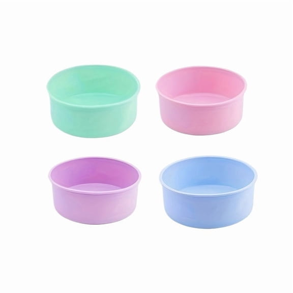Set of 4 High-Temperature Resistant 4-Inch Round Silicone Cake Molds for Perfect Baking