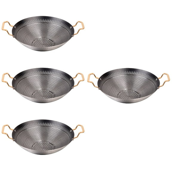 Set of 4 Household Kitchenware Dry Pot Skillet Removable Handle Pots Pans