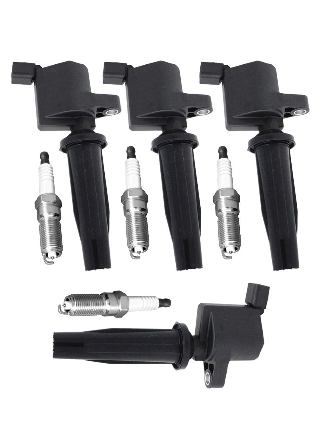 Set of 4 ISA Brand Ignition Coils and Spark Plugs Compatible with  2009-2019 Ford Escape 2.5L L4 2488cc 152ci Replacement for FD505