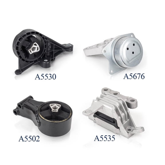 Set of 4 ISA Engine Motor & Transmission Mount Compatible with 2014-2019 Chevrolet Impala V6 3.6L Replacement for A5535 A5530 A5502 A5676