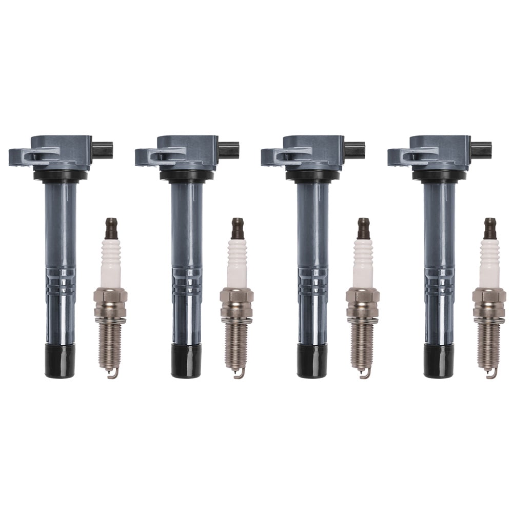 Set of 4 ISA Ignition Coil & 4 Iridium Spark Plug for 2008-2015 Honda Accord CR-V Civic Crosstour 2013-2015 Acura ILX l4 2.4L Replacement For UF602