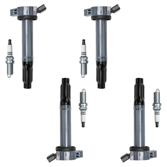 Set of 4 ISA Ignition Coil and Champion Spark Plugs Compatible with 2016 Lexus IS300 3.5L V6 Replacement for UF487