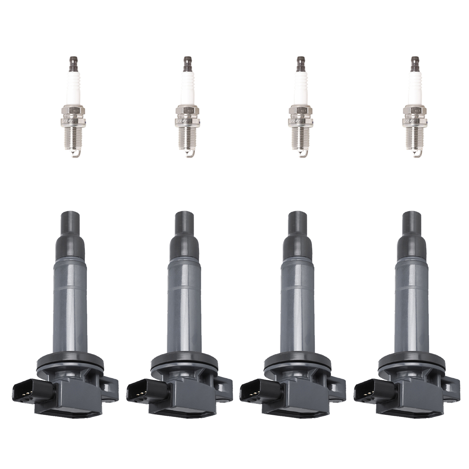 Set of 4 ISA Ignition Coil and Platinum Spark Plugs Compatible with 2000-2005 Toyota Echo 1.5L I4 Replacement for UF316