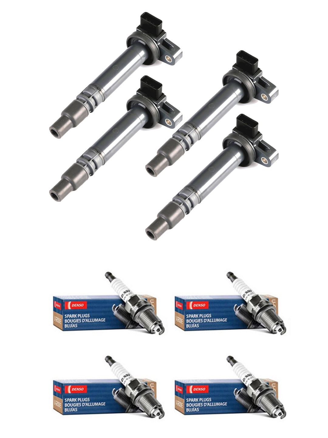 Set of 4 ISA Ignition Coils & 4 Denso Spark Plugs Compatible with 1999