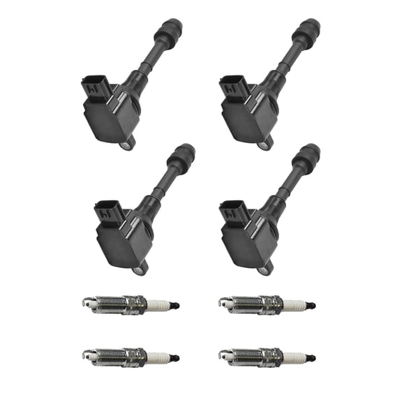 Set of 4 ISA Ignition Coil and 4 NGK Spark Plugs Compatible with 2005-2006 Nissan X-Trail 2.5L L4 2488cc 152ci Replacement for UF350