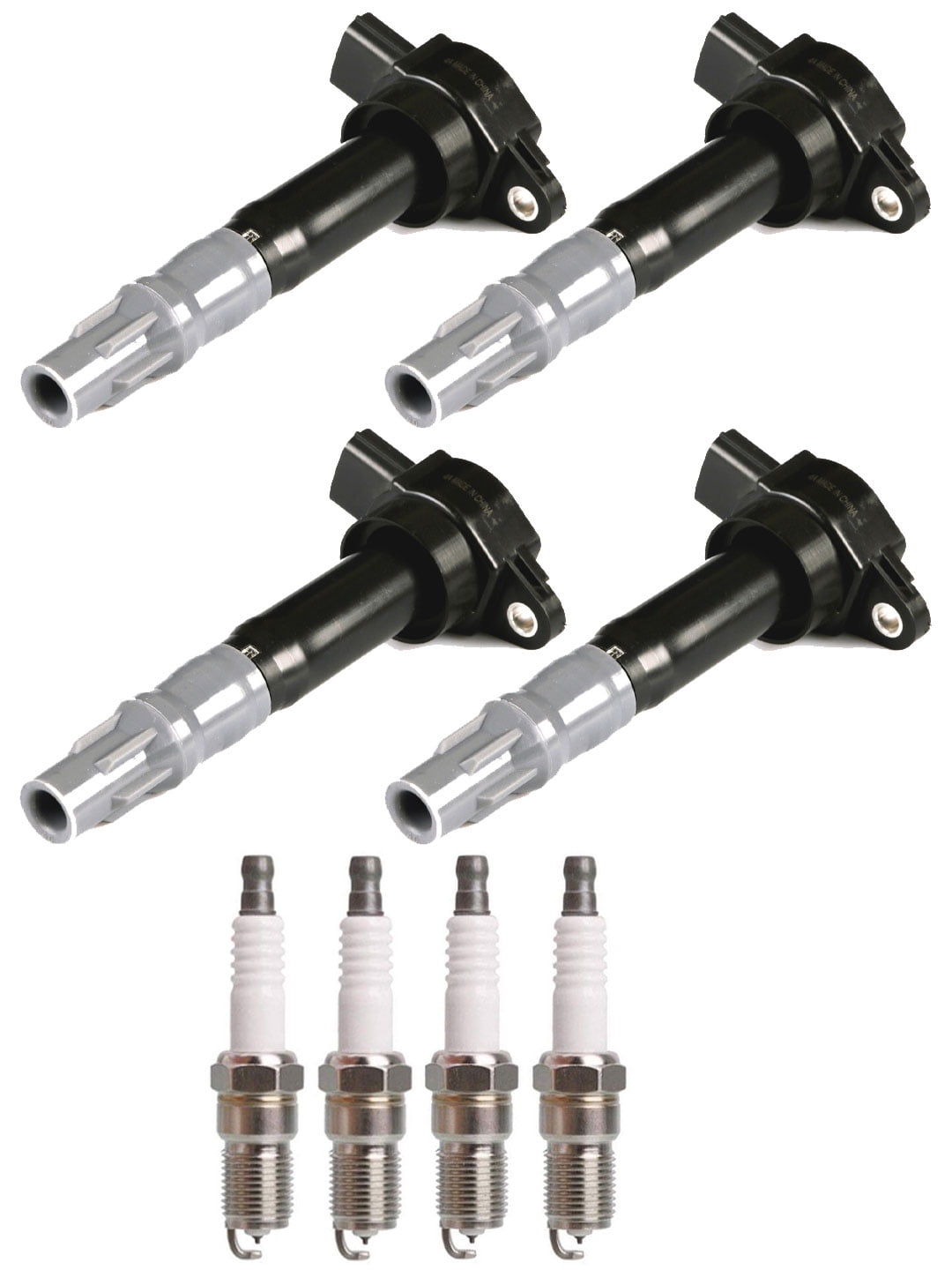 Set of 4 ISA Ignition Coils & 4 Spark Plugs for 1994-2011 Mitsubishi Eclipse Galant Outlander 2.4L 3.8L Replacement for UF532