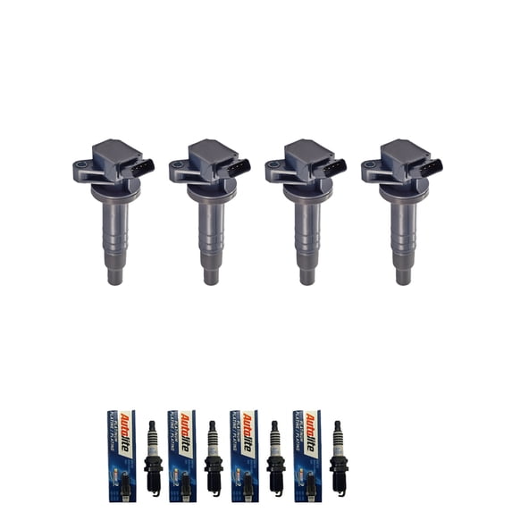 Set of 4 ISA Ignition Coils and 4 Autolite Spark Plugs Compatible with 2000-2005 Toyota MR2 Spyder 1.8L L4 1794cc -ci Replacement for UF247