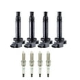 thumbnail image 1 of Set of 4 ISA Ignition Coils and 4 Autolite Spark Plugs Compatible with  2009-2010 Pontiac Vibe Base Wagon 4-Door 2.4L 2362CC l4 Replacement for UF333, 1 of 1