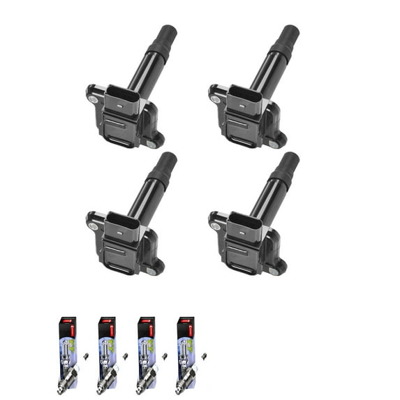 Set of 4 ISA Ignition Coils and 4 Denso Spark Plugs Compatible with 2002-2003 Audi S6 4.2L V8 4172cc -ci Replacement for UF274