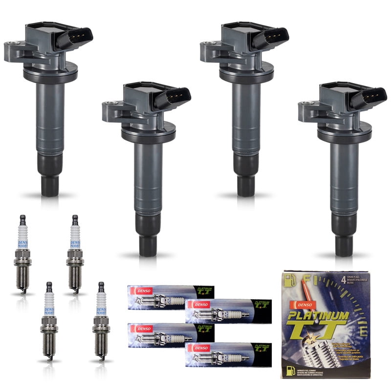 アクセサリー aioMARGEtokyoStoneasymmetryearclips Set of 4 ISA Ignition Coils and 4 Denso Spark Plugs for 1999