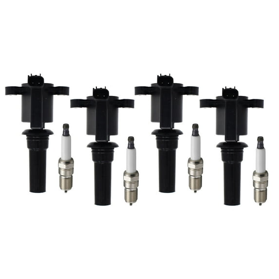 Set of 4 ISA Ignition Coils and 4 ISA Spark Plugs Compatible with 1996 FORD Taurus 3.4L V8 Replacement for DG465