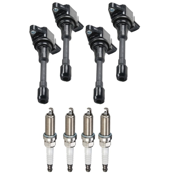 Set of 4 ISA Ignition Coils and 4 ISA Spark Plugs Compatible with 2005-2017 Nissan Frontier 2.5L L4 2488cc 152ci Replacement for UF549