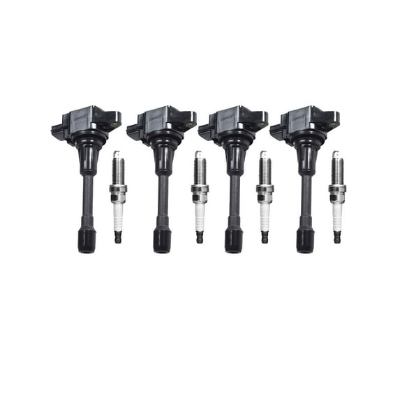 Set of 4 ISA Ignition Coils and 4 ISA Spark Plugs Compatible with 2007-2012 Nissan Sentra 2.5L L4 2488cc 152ci Replacement for UF549