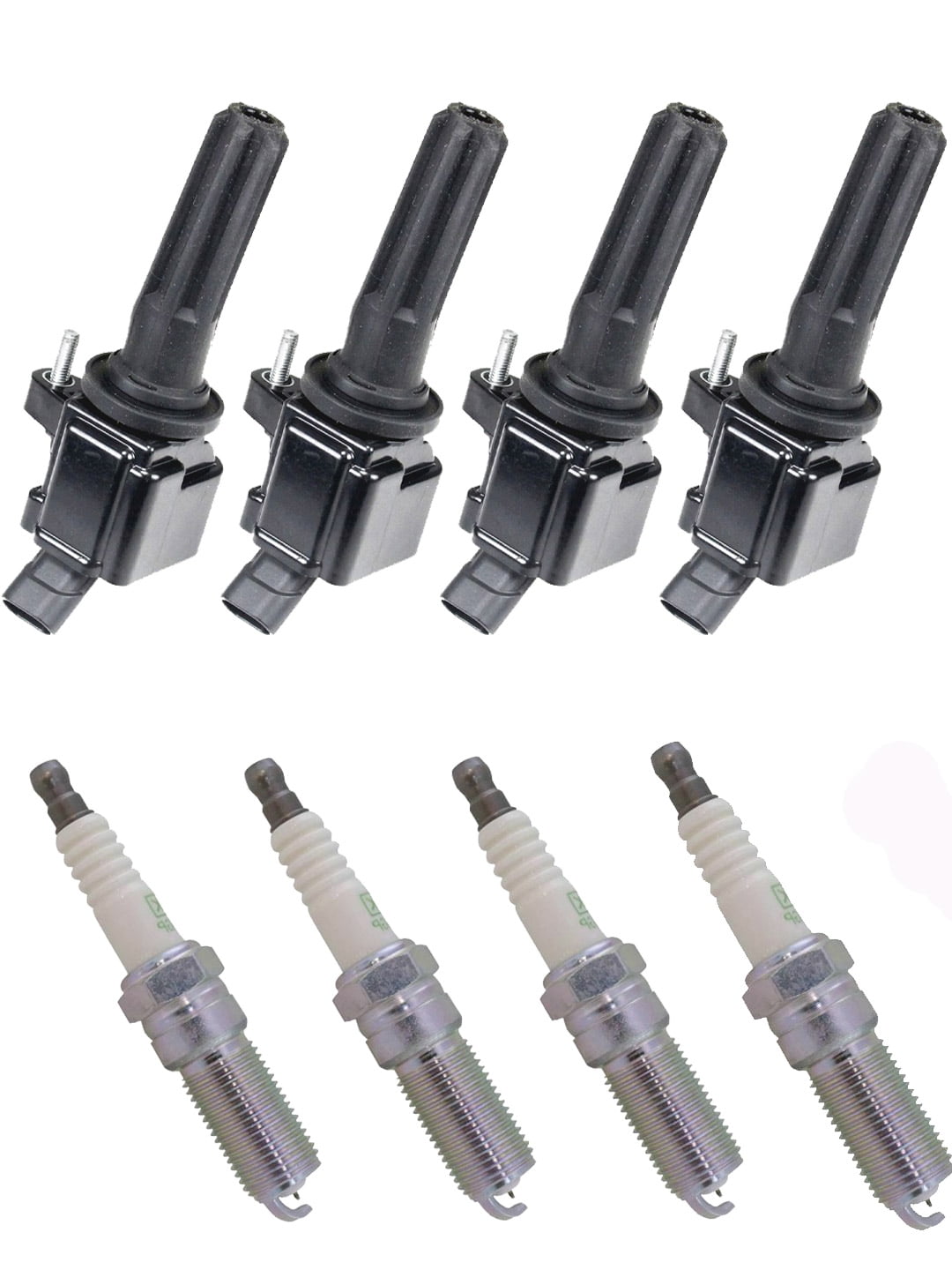 Set of 4 ISA Ignition Coils and 4 NGK Spark Plugs Compatible with 2007