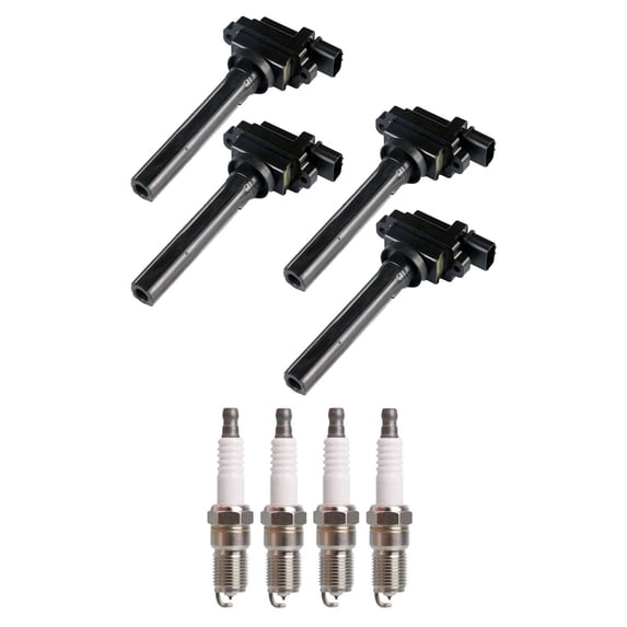 Set of 4 ISA Ignition Coils and 4 Spark Plugs Compatible with Suzuki XL-7 2006 Base Sport Utility 4-Door 2.7L 2737CC V6 Replaement for UF237