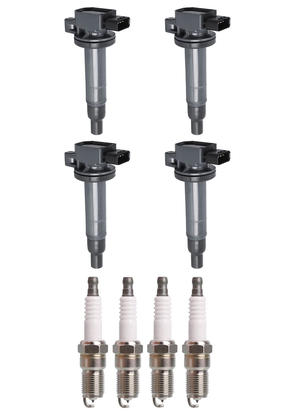 Set of 4 ISA Ignition Coils and 4 Spark Plugs Compatible with Toyota Yaris 2007-2015 1.5L L4 1497cc -ci  Replacement for UF316