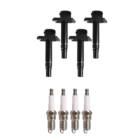 Set of 4 ISA Ignition Coils and 4 Spark Plugs Compatible with Volkswagen Sharan 2002-2007 1.8L L4 1781cc -ci Replacement for UF274