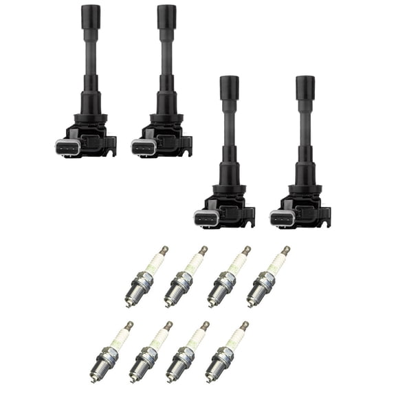 Set of 4 ISA Ignition Coils and 8 NGK Spark Plugs Compatible with 1999-2001 Suzuki Esteem 1.6L L4 1590cc 97ci Replacement for UF280