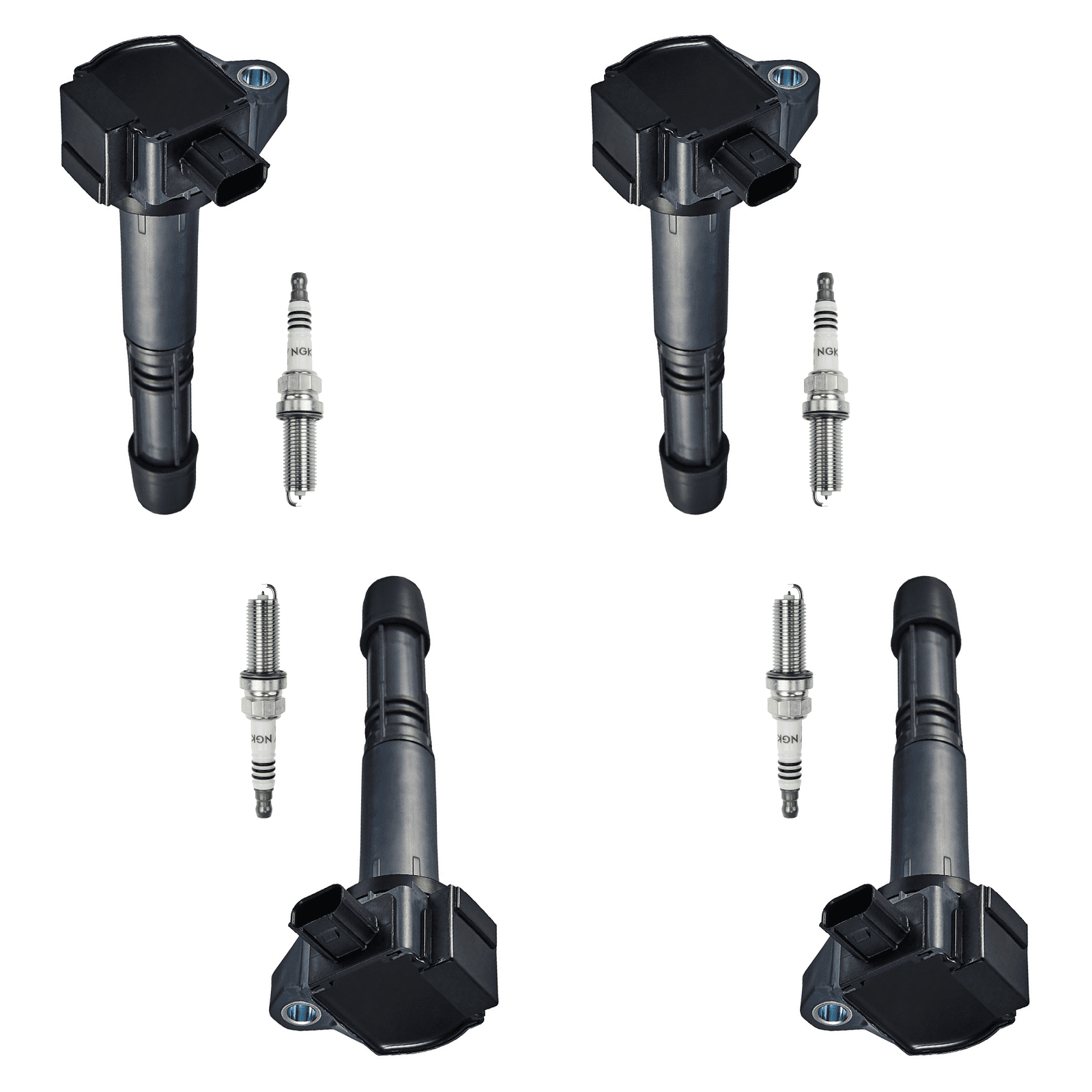 Set of 4 ISA Ignition Coils and Iridium Spark Plugs Compatible with 2013-2017 Honda Accord 2015-2019 CR-V ILX TLX 2.4L l4 Replacement for UF712