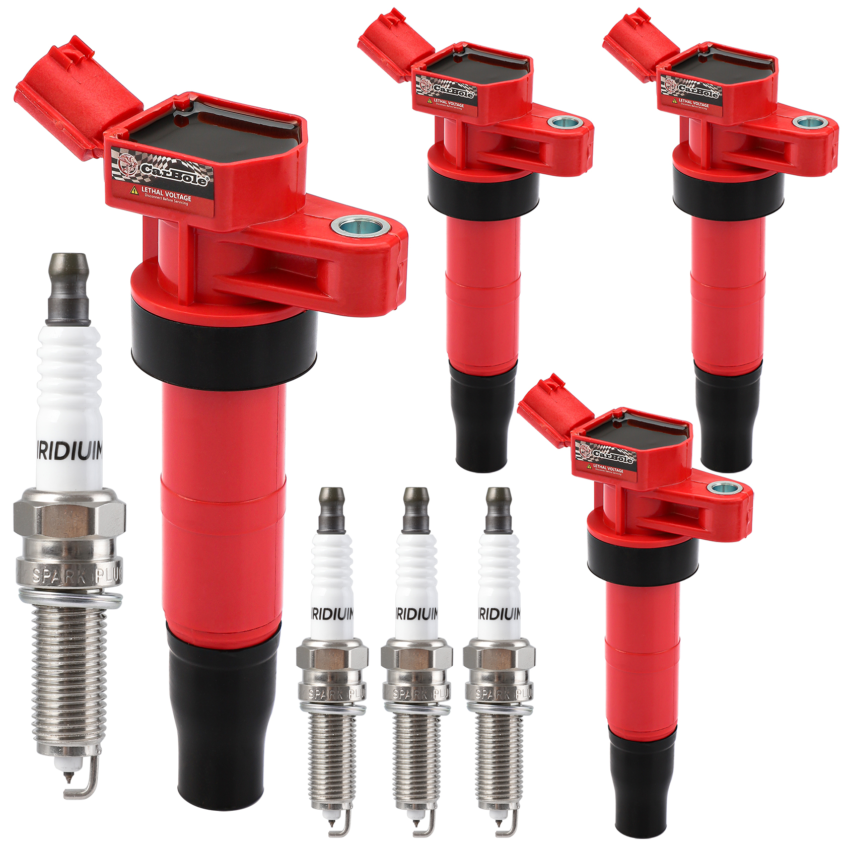 Set of 4 Ignition Coils and Spark Plugs for Hyundai Kia Replacement for