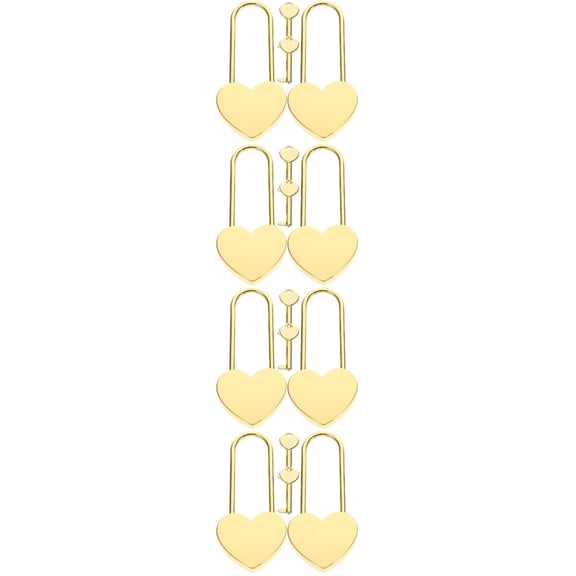 Set of 4 Key Padlock Mini Long Love Heart Shaped Suitcase Lovers