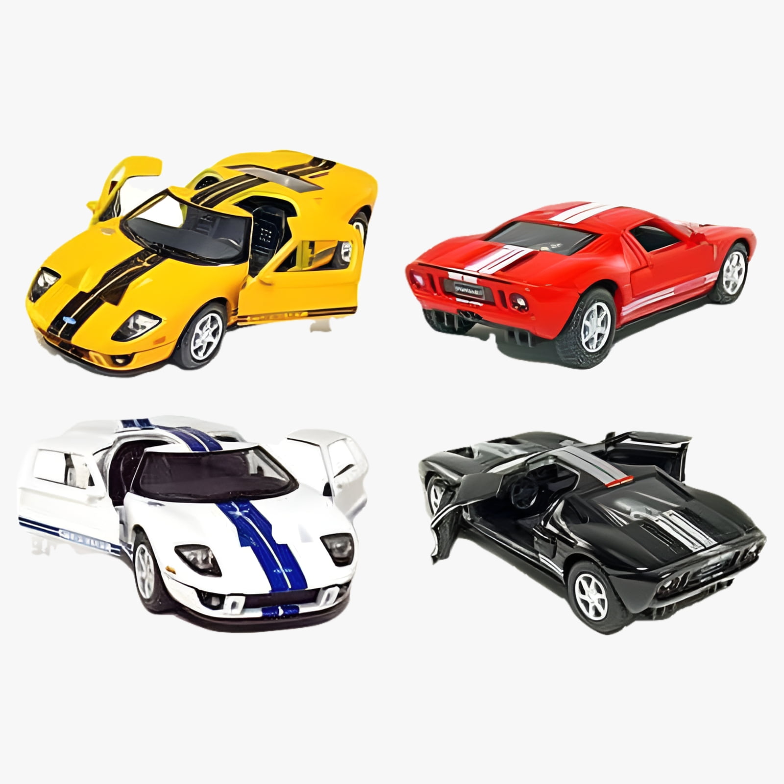 Set of 4: Kinsmart 5" 2006 Ford GT Diecast Model Toy Car 1:36 New