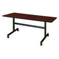 thumbnail image 1 of (Set of 4) Kobe 60" x 30" Flip Top Mobile Training Table, Cherry, 1 of 2