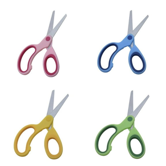 Set of 4 Left-Handed Scissors with Blunt Tip Cap - Crafting, Arts Cutting Scissors