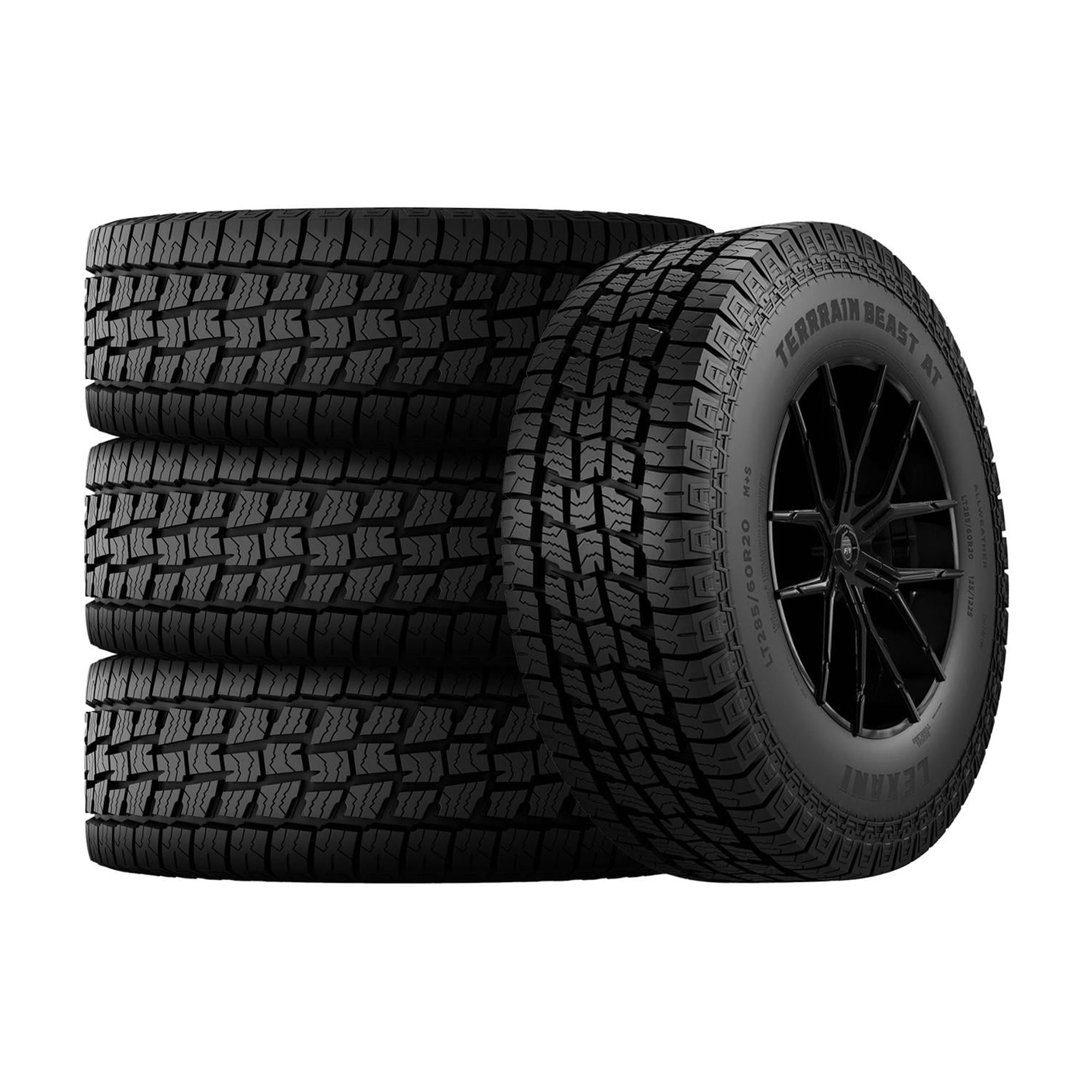Set of 4 Lexani Terrain Beast AT 275/60R20 119H XL Tires Fits: 2016 Ram 1500 HFE, 2021-22 Ram 1500 Limited Longhorn