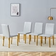thumbnail image 1 of Set of 4 Light Gray PU Dining Chairs with Metal Legs, Comfortable Seating for Dining Room, 1 of 10