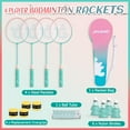 thumbnail image 1 of Badminton Rackets Set of 4 for Outdoor Backyard Games, Lightweight for Kids Adults Beginners, 1 of 8
