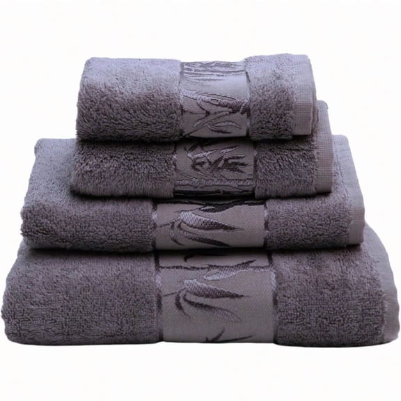 Set of 4 Luxury er Soft Towels Premium Viscose Derived from Bamboo Turkish Cotton for The Ultimate Bath Experience