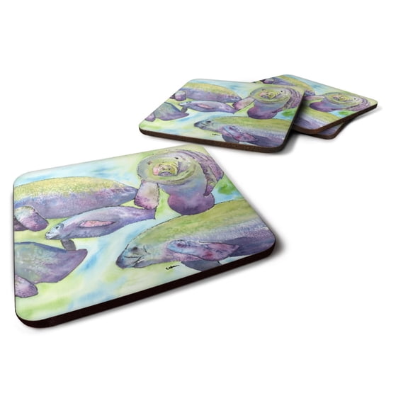 Set of 4 Manatee  Foam Coasters