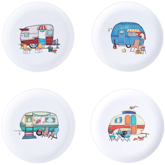 Summer Dining Melamine Plates Set of 4 - Camper