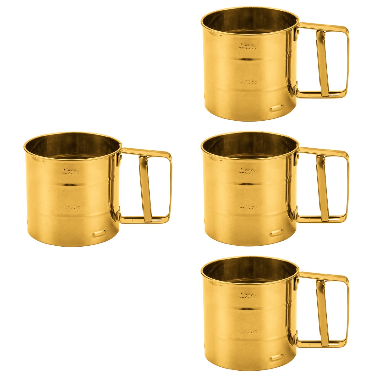 Set of 4 Mesh Strainer Fine Sifter Flour Shaker Stainless Steel Sieve