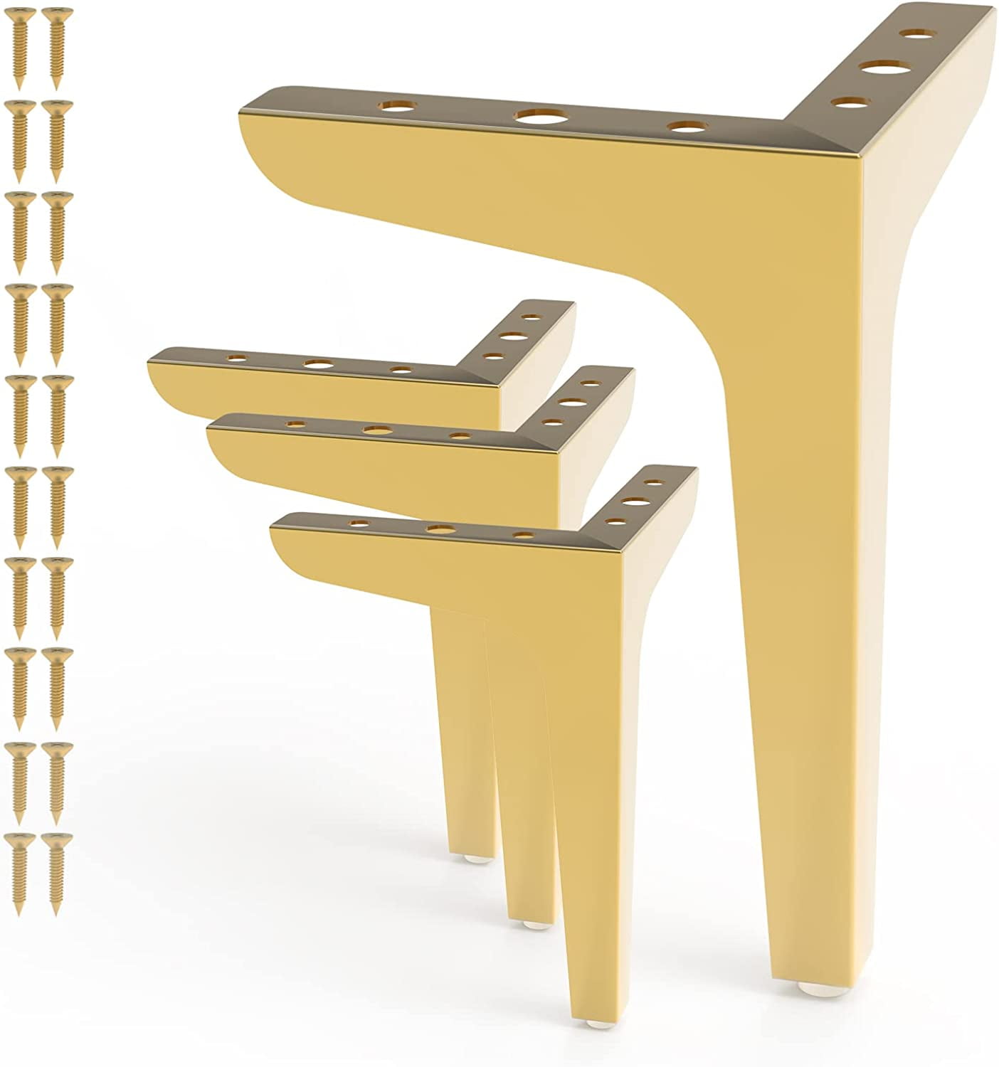 Set of 4 Metal 6 Inch Furniture Legs, Modern Style Heavy Duty Sofa