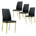 thumbnail image 1 of Set of 4 Metal Chairs, Modern Dining Chair with PU Leather and Chrome Leg High Back Sillas para Comedor for Dining Room, Kitchen, Living Room, 1 of 9