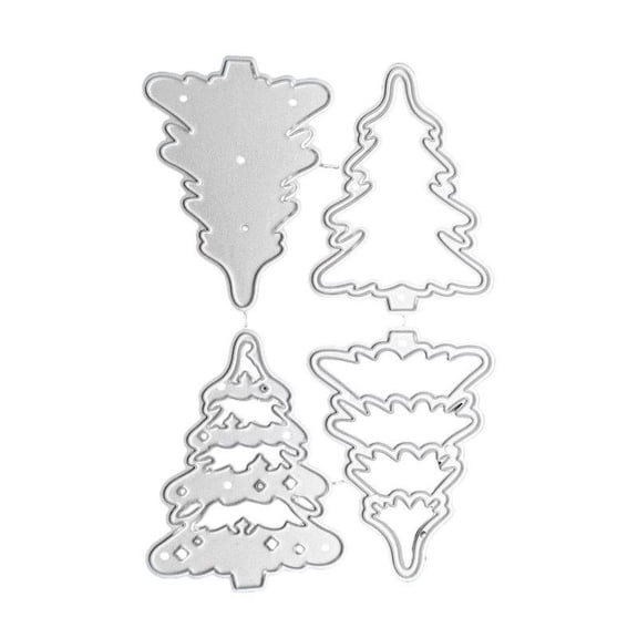 Set of 4 Metal Christmas Tree Craft Dies for Scrapbooking and Decoration Hot T1