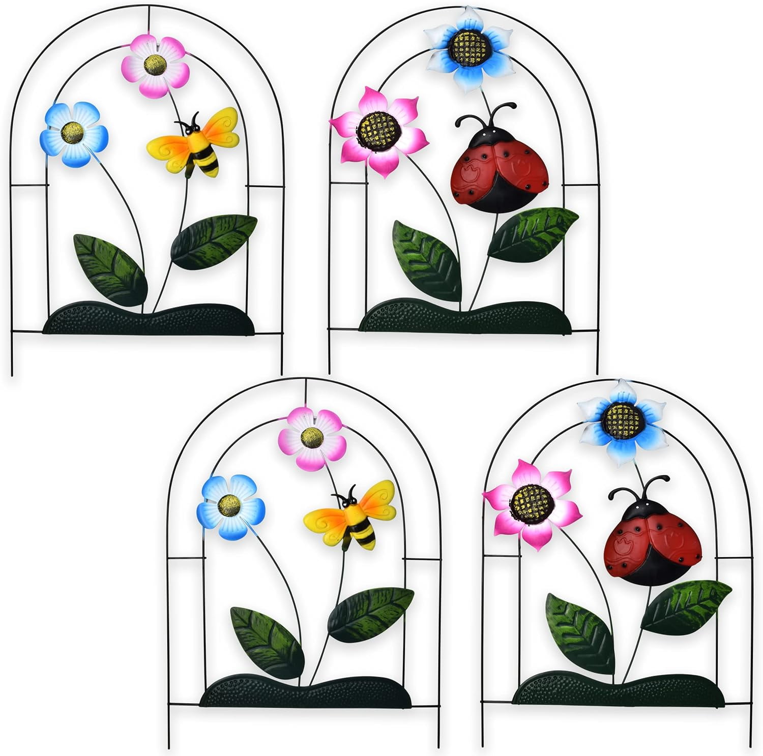 Gift Boutique 4 Pack Decorative Metal Garden Fence