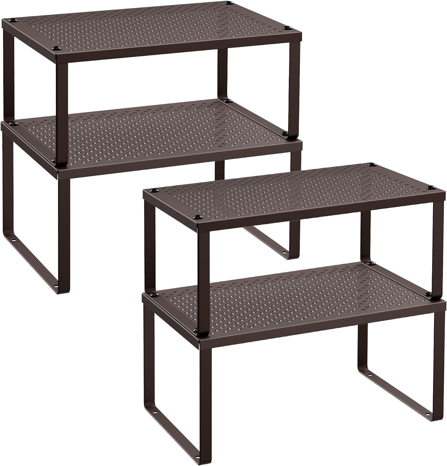 Shelf Rier Set of 4 Metal Stackable and Expandable Spice Rack Shelf Risers for ...
