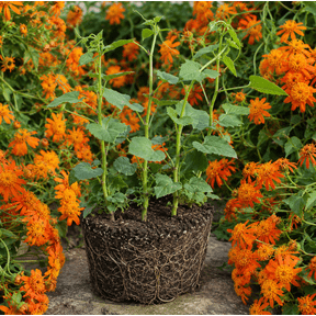 Set of 4 Mexican Flame Vine Senecio confusus Live Starter Plants Orange Flower Vine 4 to 6 Inches Tall
