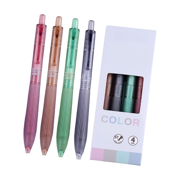 Set of 4 Midnight Retractile Pencils Ergonomic Shape Fluid Writing Execution Low Noise Mechanism