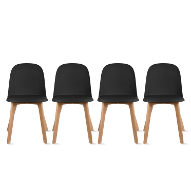 Baxton Studio Mael - Set di 2 sedie da pranzo in tessuto grigio e legno con finitura marrone