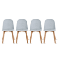 thumbnail image 1 of Set of 4 Modern Armless Dining Chair Set with Molded Plastic Seat Shell and Solid Wooden Legs, Gray, 1 of 12