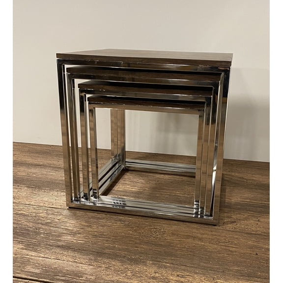 Set of 4 Modern Rustic Nesting Accent Tables