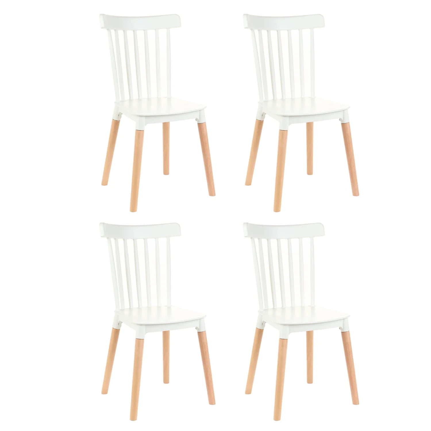 Set of 4 Modern Windsor Plastic Dining Chair
