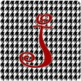 thumbnail image 1 of Set of 4 Monogram - Houndstooth Black Foam Coasters Initial Letter J, 1 of 1